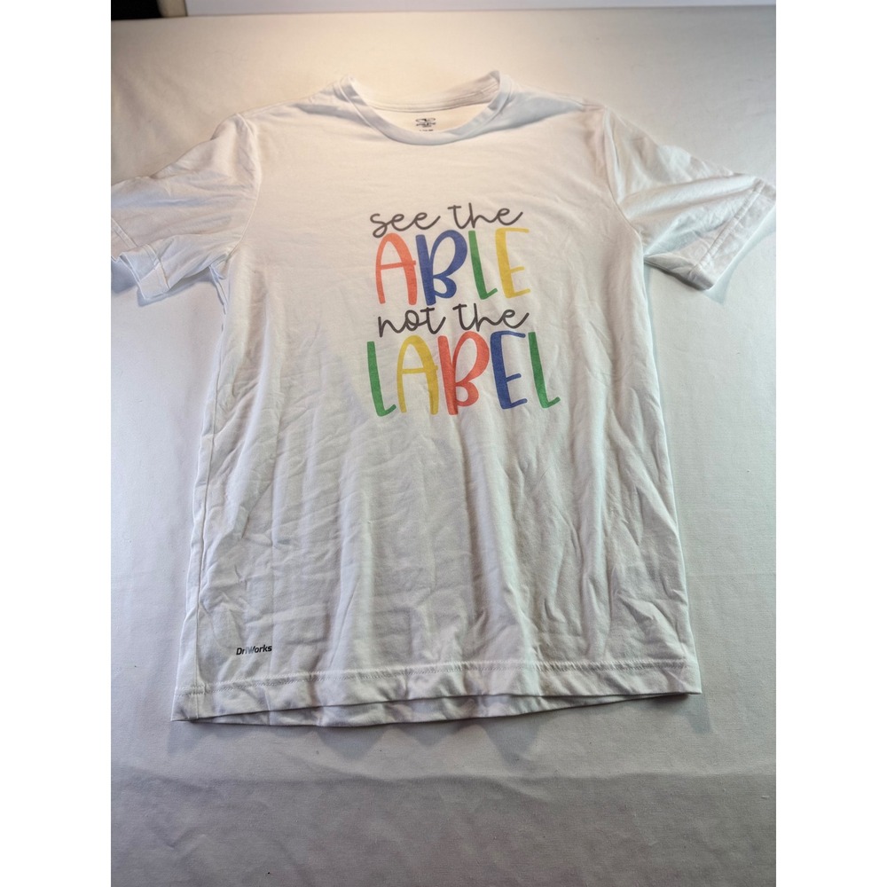 DriWorks See the Able Not the Label White Graphic Tee S